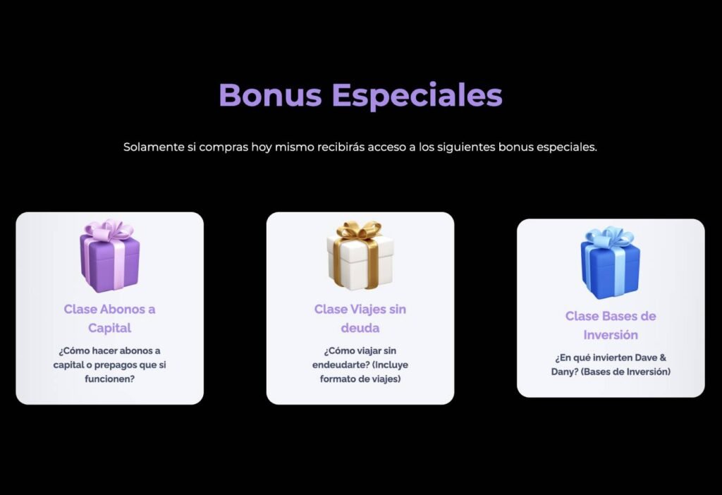 bonus especiales reto finanzas en pareja
